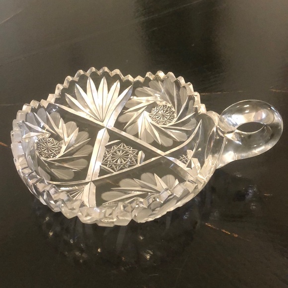 Accents American Vintage Cut Glass Nappy Dish Candy Dish Sawtooth
